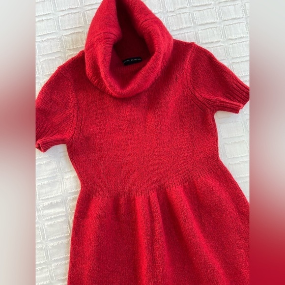 Banana Republic Red Wool Blend Cowl Turtleneck Holiday Festive Dress Girls S - Picture 3 of 11